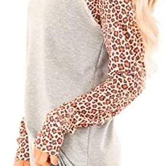 Leopard print cowl,neck sweatshirt - Picture 4 of 10